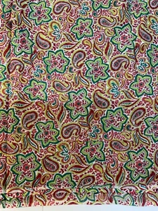 Vtg paisley Sheer Fabric Purple, Maroon, Green Approx 4 yrds 33” wide circa 1990 - Picture 1 of 2