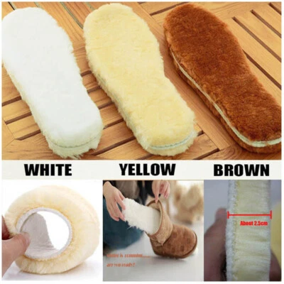 Sheepskin Wool Insoles Genuine Warm Wellies Boot Shoe Inner Soles Winter Thick S - Image 1 of 4
