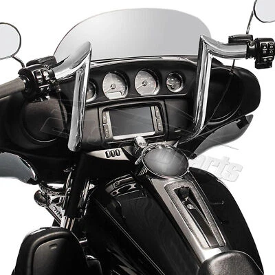 PreWired 14" MeatHook Ape Bar Handlebar Chrome For Harley CVO Tri Glide FLHTCUTG - Image 1 of 4