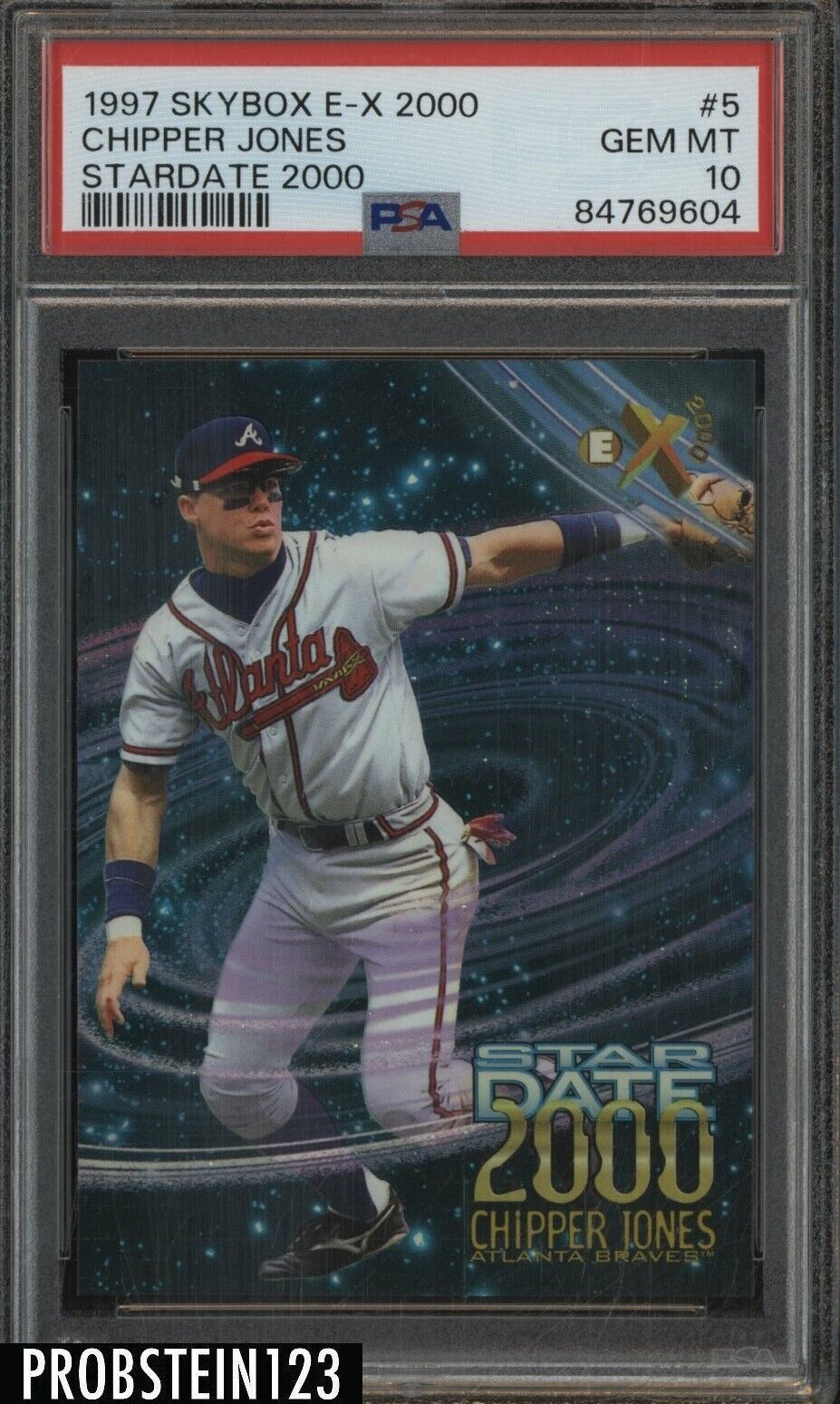 1997 Skybox E-X2000 Stardate 2000 #5 Chipper Jones Braves HOF PSA 10 GEM MINT