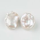 Big Pair 18×23Mm Baroque White Fw Kasumi Cultured Loose Pearl Undrilled