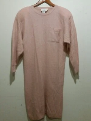 Vintage 90s Together! Ribbed Knit Lambswool & Angora Sweater Dress Midi Large - Image 1 of 4