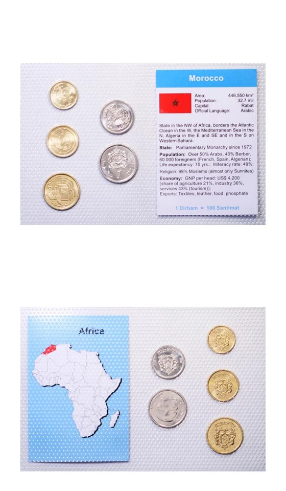 Morocco Five Coins Type Set 2002 Blister Pack BU - Image 1 of 1