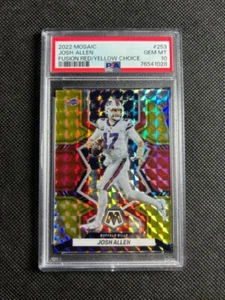 2022 Panini Mosaic Josh Allen Fusion Red Yellow Choice /80 #253 PSA 10 Gem Mint - Picture 1 of 2