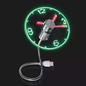 LED Clock Fan, USB Clock Fan, Practical Personal Practical Multi-function Fan, - Picture 1 of 7