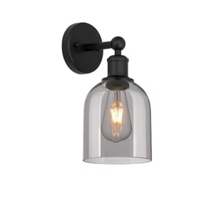 Innovations 616-1W Bella 1Lt 6" Sconce, Black/Smoke - 616-1W-BK-G558-6SM - Picture 1 of 1