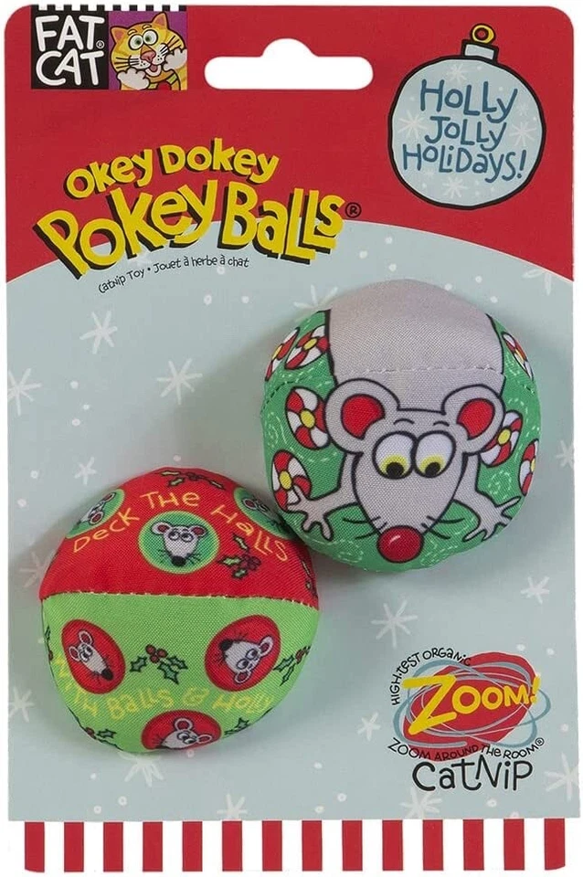FAT CAT FatCat Bamboo Catnip Toy Holiday Okey Dokey Pokey Mouse Balls Zoom Candy Cane
