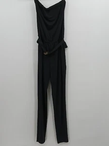 Michael Kors  Womens Romper Small Black Gold Strapless Pants Belt NEW - Picture 1 of 5
