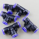 5pcs Pneumatic Connector OD 10mm 3/8" Tube Hose Tee Union Push In Fitting f Air