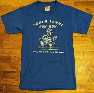Vintage South Lemhi Idaho Fun Run Shirt - Small - Blue - USA Hanes Single Stitch - Picture 1 of 22