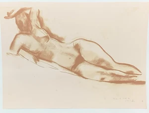 Vintage Lithographie "Riposo" (Rest) von Marino Marini aus der Werkstatt Dietz - Bild 1 von 10