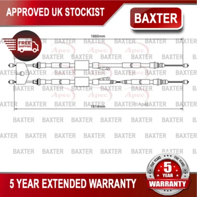 Fits Ford Focus 2004-2012 Focus C-Max 2003-2007 Baxter Rear Hand Brake Cable 0 - Image 1 of 2