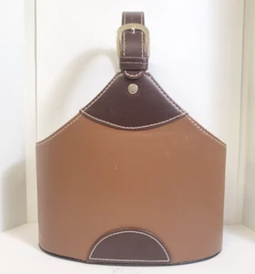 BOLSO DE MANO DE VINO DE CUERO DOBLE PORTABOTELLAS - MARRÓN - Imagen 1 de 4