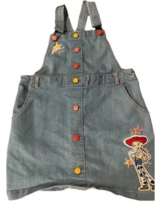 Toy Story 2 Jesse Girls Jean Dress Size 7/8 Overalls Disney Store Pixar - Picture 1 of 5