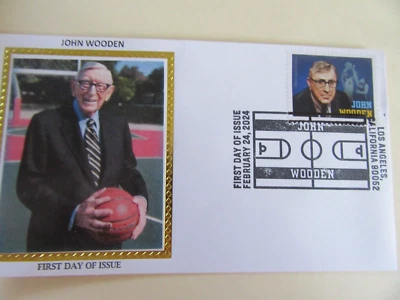 John Wooden (Basketball Coach) 2024 Stamp Fdc Sc#5833 Colorano Cover Type #1 - Image 1 of 2