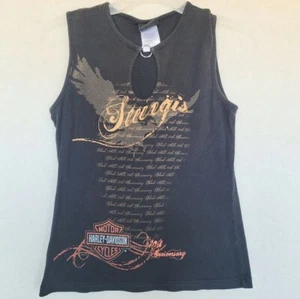 Women's Harley-Davidson Sturgis 70th Anniversary Tank Top Black Gold Medium - Picture 1 of 9