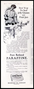 Tarros enlatados PARAFINA 1909 puro aceite estándar co decoración de cocina vintage anuncio impreso - Imagen 1 de 1