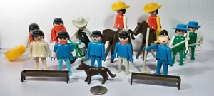 Playmobil Geobra Lot Horses Cowboys Figures Dog Space Rare Vintage - Picture 1 of 7