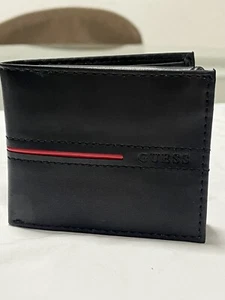 GUESS Original Men’s Wallet 5x4in Black & Red Style 31GO220087 - Picture 1 of 11