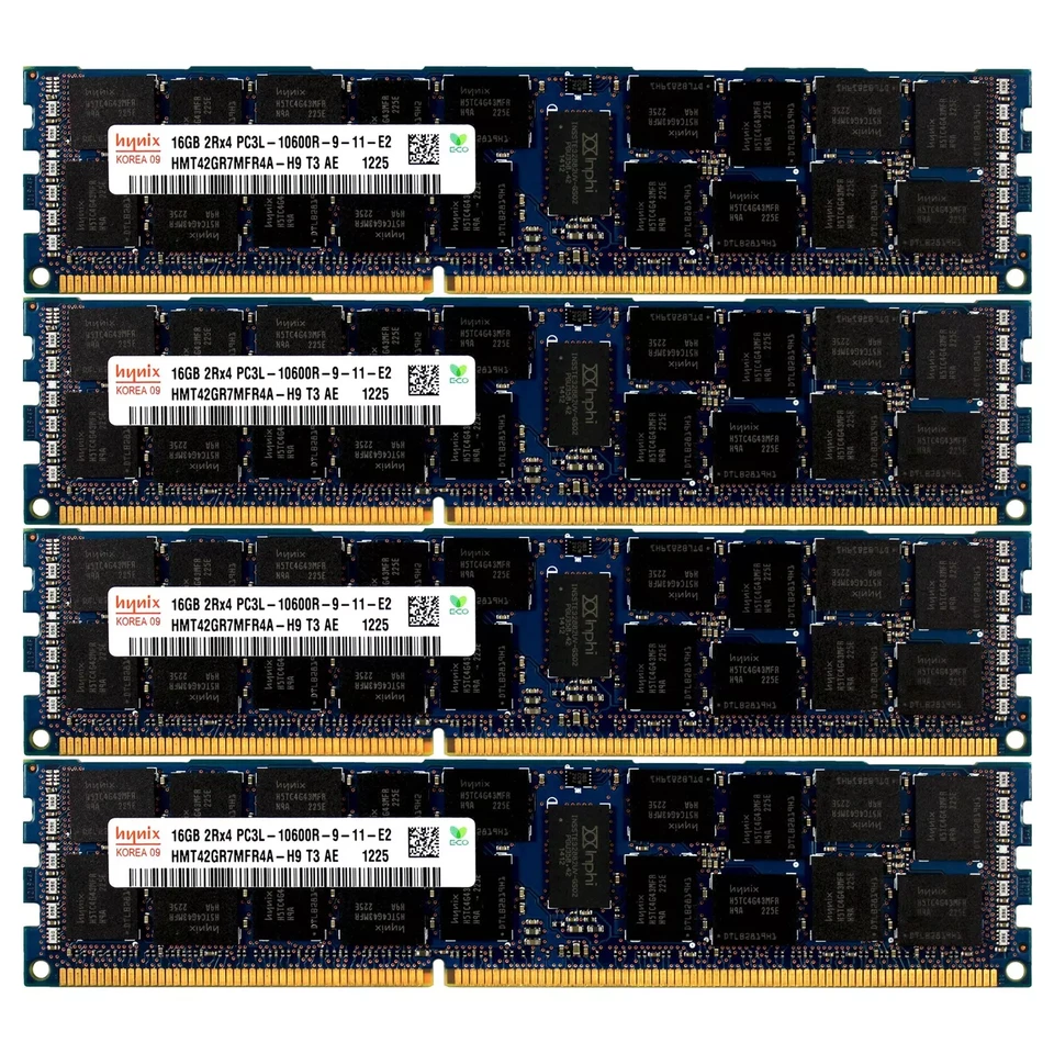 PC3L-10600 4x16GB DELL POWEREDGE T410 T610 R610 R710 R715 R810 R720xd Memory Ram - Image 1 of 1