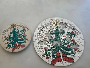 Vintage Springbok Thingie Round Puzzle Sandy Miller Christmas Missing Pieces - Picture 1 of 5