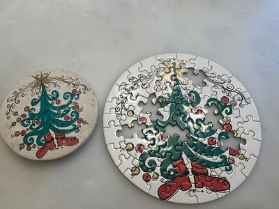 Vintage Springbok Thingie Round Puzzle Sandy Miller Christmas Missing Pieces - Image 1 of 4