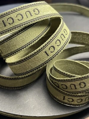 2 Yards of Gucci Green Grosgrain Signature Ribbon Made in Italy 100% Authentic - Image 1 of 4