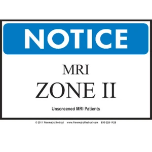 MRI Zone Sign Zone II 1 ea - Picture 1 of 1