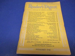 Reader's Digest, February 1941, Our Next Step Towards A Safer World, Barrymore - Bild 1 von 1