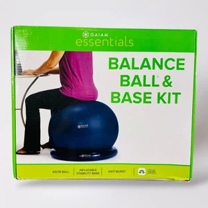Gaiam Essentials Balance Ball & Base Kit, 65cm Exercise Stability Ball NEW NIB - Picture 1 of 9