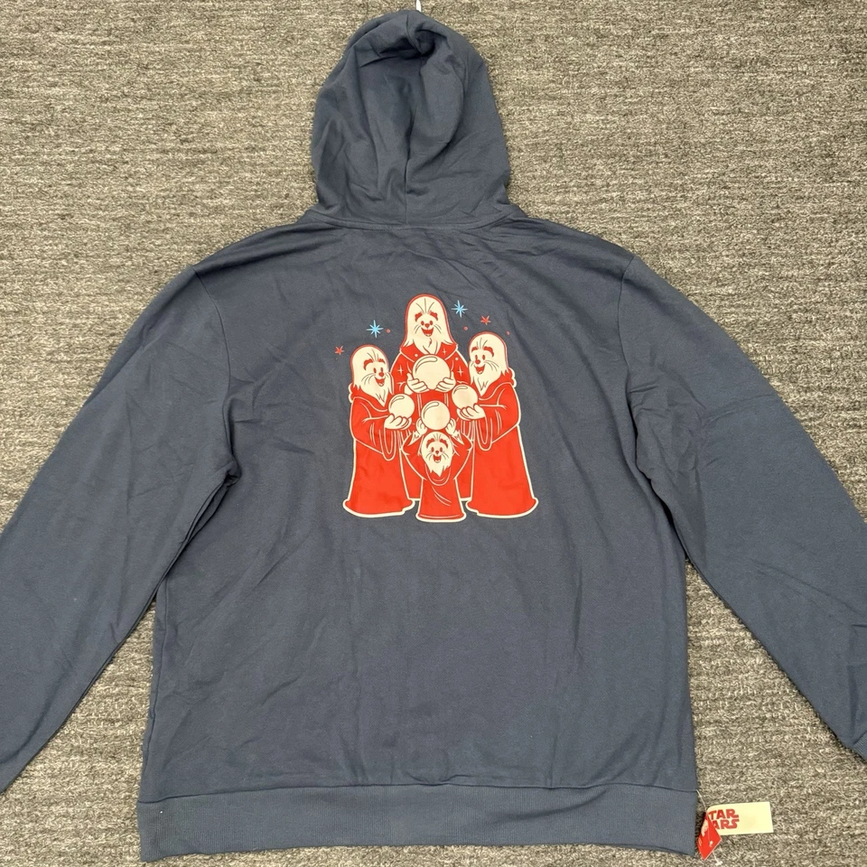 Sudadera con Capucha Star Wars Life Day XL Azul Cremallera Completa Culturefly Chewbacca NUEVA Foto 1 de 4