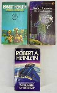 ROBERT HEINLEIN x 3 Vintage Books Stranger in a Strange Land - Time Enough For - Picture 1 of 14