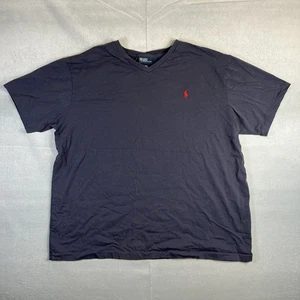 Camiseta Polo Ralph Lauren Vintage Cuello en V Para Hombre XXL Gris Oscuro Rojo Poni Años 90 - Imagen 1 de 6