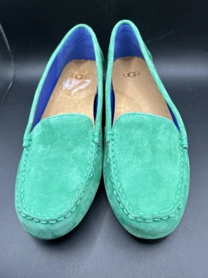 UGG Milana Green Suede Leather Driving Moccasin Loafer Shoes Size 6 - Image 1 of 4