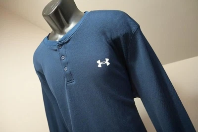 Under Armour Henley Thermal Gym Shirt HeatGear Loose Dark Blue Mens Size 3XL - Image 1 of 4