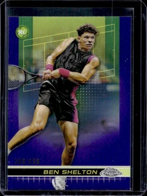 2024 Topps Chrome Ben Shelton RC Purple Refractor Rookie #388/499 - Image 1 of 2