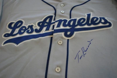 CAMISETA DE LOS ANGELES DODGERS AUTOGRAFIADA AUTOGRAFIADA DE TOMMY TOM LASORDA CERTIFICADO DE AUTENTICIDAD Foto 1 de 4