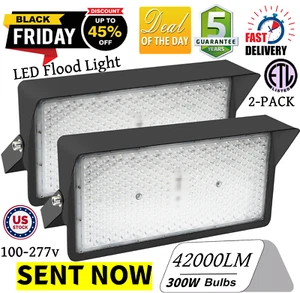 2PC 300W LED Stadium Light | Super Bright Outdoor Flood Light 39,000 Lumens IP65 - Picture 1 of 15