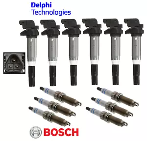 Ignition Coil + Spark Plug Double Platinum (6sets) Bosch Delphi OEM for BMW M - Picture 1 of 1