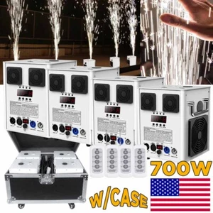 700W Cold Spark Feuerwerk Maschine DMX Bühneneffekt Hochzeit DJ Party mit Flightcase - Bild 1 von 27