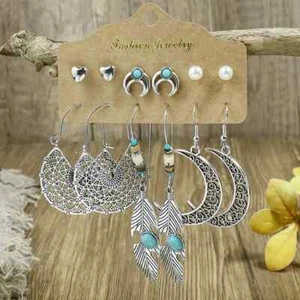 6 Pairs BOHO earrings - Picture 1 of 12