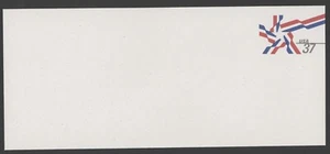 U649 37c Red & Blue Star Ribbon Stamped Envelope, Solid Size #10 Mint Entire - Picture 1 of 1