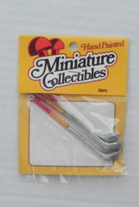 NIP VTG Miniature Craft Dollhouse Miniature Golf Clubs 3 Pieces - Picture 1 of 2