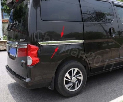 Rear Car Body Sliding Rail Cover Trim For 09-19 Nissan NV200 Chrome 2PCS Foto 1 de 4