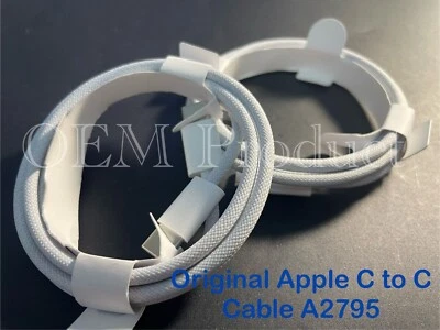 2 x Original Apple USB-C to C Braided Charging Cable for  iPad iPhone 15 ,16 - Image 1 of 4