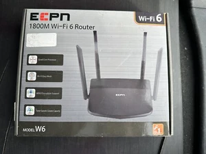 WiFi 6 Router ECPN AX1800 5 GHz Dual-Band Gigabit WiFi Router, Model W6 - Picture 1 of 7