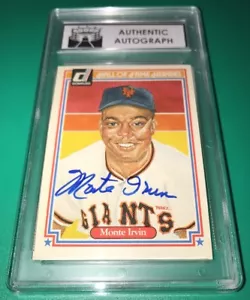 Monte Irvin NY Giants HOF Signed Baseball Card Authentic Autograph Slabbed - Picture 1 of 1