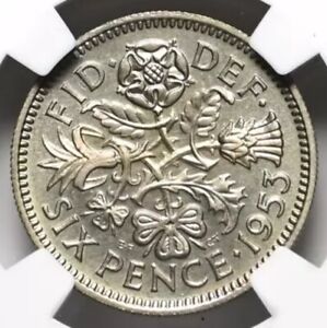 NGC PF65 G BRITAIN 1953 Queen Elizabeth II Coronation UK PROOF 6P SixPence Coin