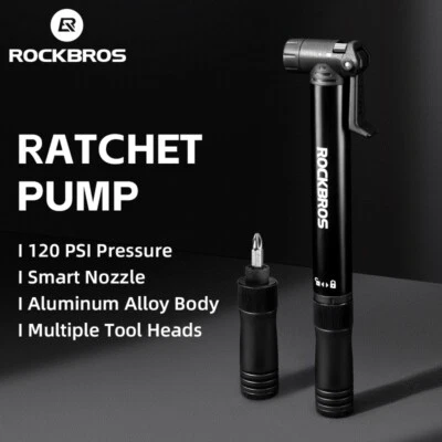 ROCKBROS 120PSI Portable Mini Bike Air Pump High Pressure Tire Pump&Multitool - Image 1 of 4