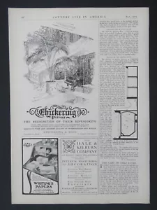 Piano litografía 9x13 Chickering 1905, seguro prudencial, anuncios de cabot de 2 caras - Imagen 1 de 2